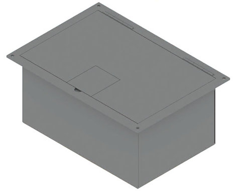 FSR, Inc FL-1500-2D-BLK Floor Box with Hnged Lid, #10088, Black FL-1500-2D-BLK