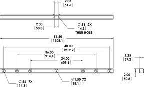 Allen Products/Adaptive Technologies PM-DA-48G PoleStar PM Series Dual Adapter, 48", Galvanized Steel PM-DA-48G