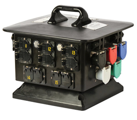 Lex DB100NP-ABB-S3 100A Pagoda With Cam Inlet And (15) 5-20 Duplex Receptacles, Weather Resistant
