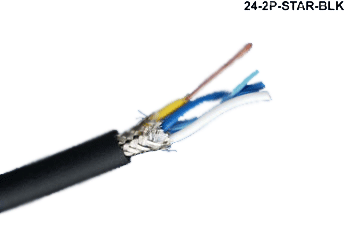 Liberty AV 24-2P-STAR-BLK X-Cross Microphone Cable, 24/2P