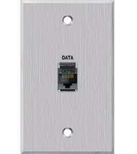 PanelCrafters PC-G1660-E-P-C CAT5e Feedthrough Single Gang Wall Plate.