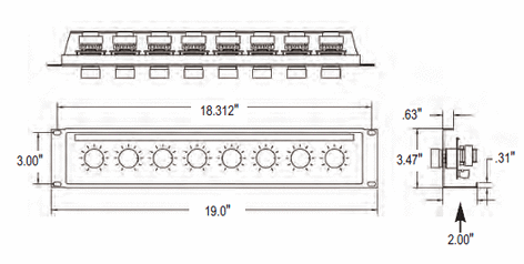 Lowell LVC8P-ID-2-CCCCCCCC RackMount Vol Cntrl 8 100w