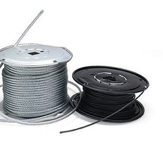 Rose Brand HWCABL1250PCB500FT 1/8" x 500 ft. Roll of Powder-Coated Black Aircraft Cable, 7x19 Construction HWCABL1250PCB500FT