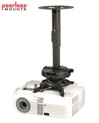 Peerless PRG-EXB PRG Series Precision Gear Adjustable Projector Ceiling/Wall Projector Mount Kit in Black, 50 lb Wt. Cap. PRG-EXB