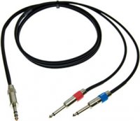 Pro Co IPBQ2Q-1 1 ft. Excellines 1/4" TRS Male to 2x 1/4" TS Males Insert Patch Y-Cable IPBQ2Q-1