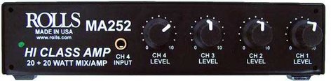 Rolls MA252 20W 2-Channel Stereo Class D Mixer Amplifier with 2x RCA, 1x XLR Inputs MA252