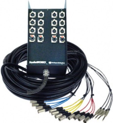 Pro Co RM0804FBQ-150 150 ft. 8-Channel RoadMASTER Multipair Audio Snake with Stage Box and Fan with 8 Sends, 4x 1/4" TRS Returns RM0804FBQ-150