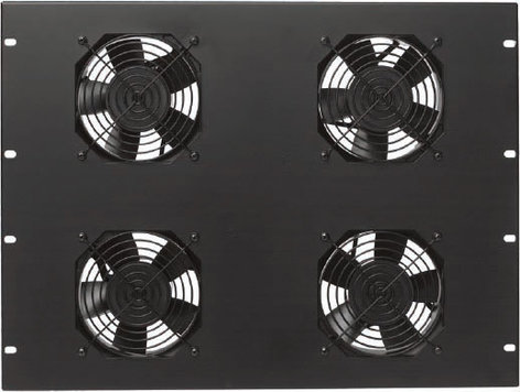 Lowell FW4-7 Four 4.7" Whisper Fan Panel, 7 Rack Units, Fan Guards