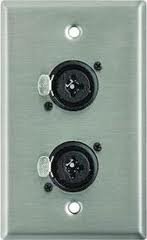 Pro Co WP1063 Single Gang Wallplate With 2 XLRF 1/4" Combo Jacks, Steel