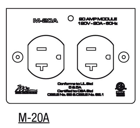 Middle Atlantic Products M-20A 20 Amp MPR Duplex Module M-20A