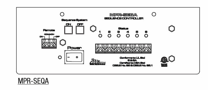 Middle Atlantic Products MPR-SEQA 6 Channel Sequencer with Dry Contact Output MPR-SEQA