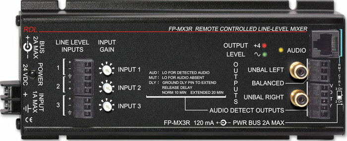 RDL FP-MX3R Remote Controlled Line-Level Mixer