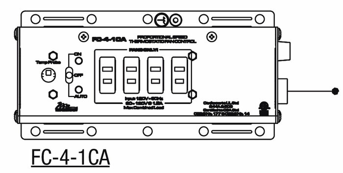 Middle Atlantic FC-4-1CA Proportional Speed Thermostatic Fan Control With Flexible Mounting