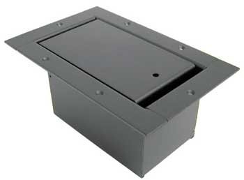 Ace Backstage Co. 123SL-BK Vertical Half Pocket Stage Box, with Steel Bezel, Standard Pocket Body, Slant Panel, Black Powder Coat 123SL-BK