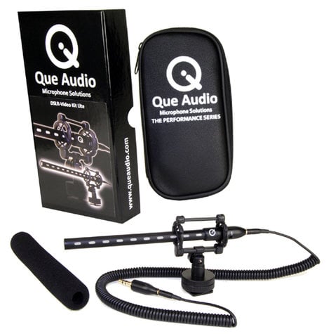 Que Audio QVIDEO-KIT-LITE Mini Shotgun Microphone Kit for DSLRs, HD Camcorders QVIDEO-KIT-LITE