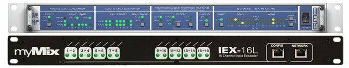 MyMix MADI-IN (1) RME ADI-648 with (1) myMix IEX16L-A (MADI to myMix Interface) MADI-16