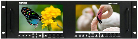 Marshall Electronics V-MD702-HDSDIX2 Dual 7" 3RU High Resolution LCD Rack Mount Monitor with Two HD-SDI Inputs and Loop-Through V-MD702-HDSDIX2