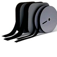 Rose Brand Hook and Loop Velcro 25yd Roll Of 1" Female Loop Tape, Pressure Sensitive, Black