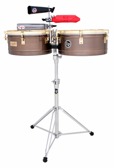 Latin Percussion LP257-KP Karl Perazzo Signature Series Timbales In Antique Bronze With Gold Hardware