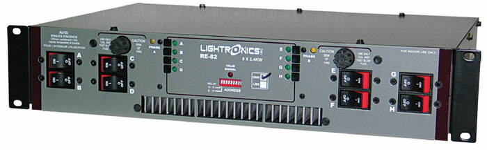 Lightronics Inc. RE-82D 8 Channels x 2400W Rack Mount Dimmer RE-82D