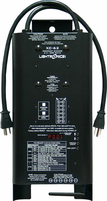 Lightronics XC62-UB 6-Channel Portable Dimmer With DMX And UL-508 Compliant