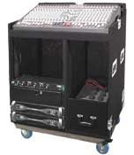 Grundorf COMBO-S14-BLACK 14 RU Combination Mixer/Rack Case (Black)