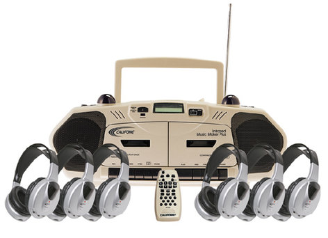 Califone International 2395IRPLC-6 6 Infrared Headphones + Media Player 2395IRPLC-6