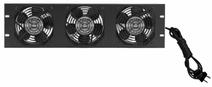 Lowell FW3-3 Three 4.7" Whisper Fan Panel, 3 Rack Units, Fan Guards