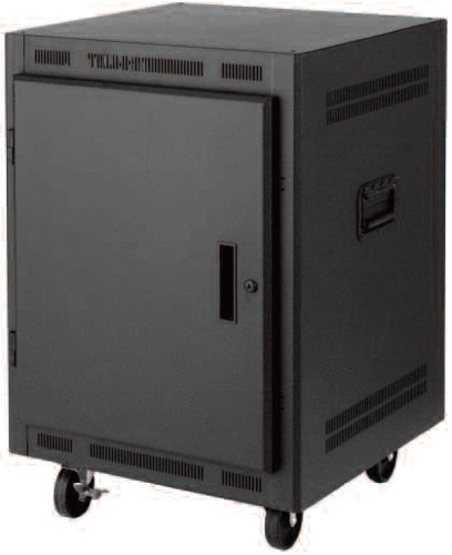 Lowell LPR-2122FV Portable 21 Unit Rack With Fully Vented Door, 22" Deep, Black