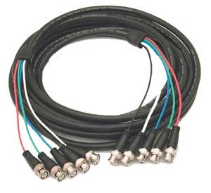 Kramer C-5BM/5BM-15 Molded 5 BNC (Male-Male) Cable (15')