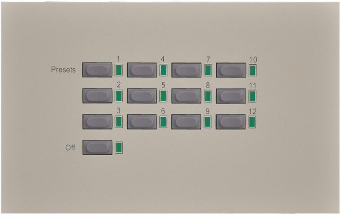 Leprecon APC-12 12-Button Wall Panel with Off Button 90-03-6154