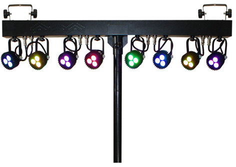 Blizzard Weather System RGB LED Fixtures With Stand, Brackets And Case, 8 Pack