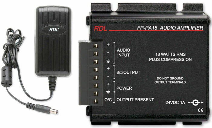 Radio Design Labs FP-PA18 18W, 8 Ohm Mono Audio Amplifier with Power Supply FP-PA18