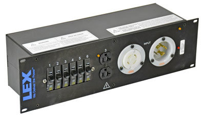 Lex Products Corp PRM3IJ-9CC 3RU Rack Mount Power Distribution, L14-30 In/Thru to Duplexes PRM3IJ-9CC