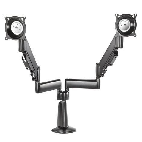 Chief KCY210B Height-Adjustable Dual Arm Dual Monitor Desk Mount, Black