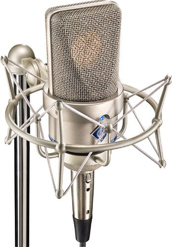 Neumann TLM 103 Anniversary ST Stereo Pair of Large Diaphragm Cardioid Microphones in Satin Nickel Finish with EA 1 Shockmounts & Aluminum Case TLM103-ANNIV-ST-NIC