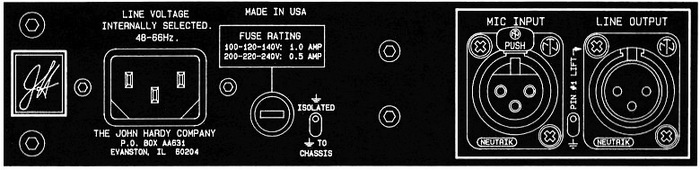 John Hardy 990-1CH Rvo 1-Channel Microphone Preamplifier