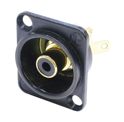 Neutrik NF2D-B-0 D-Series RCA Jack with Black Housing, Black Washers NF2D-B-0