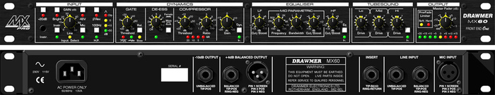 Drawmer MXPRO60 Input Channel Preamp/DI/Gate/C MXPRO60