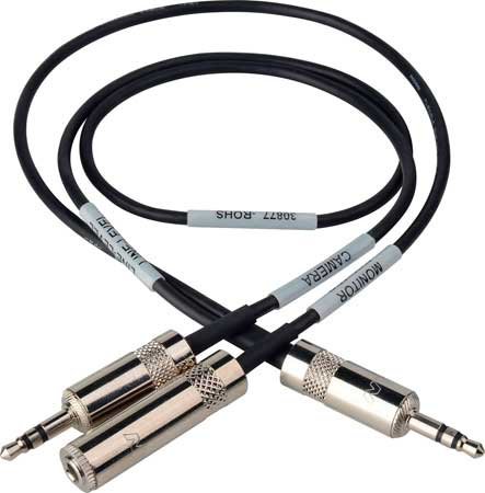 Sescom LN2MIC-TAS-MON Tascam DR-100 35d 3.5mm Line to Mic Cable with Monitoring Tap LN2MIC-TAS-MON