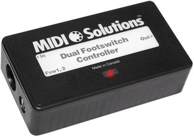 MIDI Solutions DUAL-FOOTSWITCH Dual Footswitch Controller Multi Function MIDI Event Generator