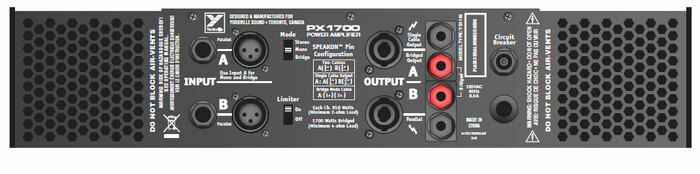 Yorkville PX1700 2RU Power Amplifier, 2x600W At 4 Ohms