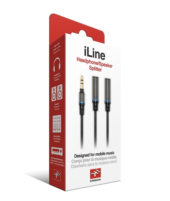 IK Multimedia iLine Headphone Splitter 1/8” stereo male to 2 x 1/8” stereo female ILINE-HP-SPLITTER