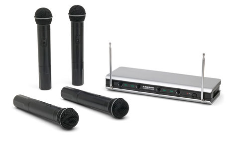 Samson SW466SHT6B Quad Handheld Wireless Microphone System, Ch B1-B4 SW466SHT6B