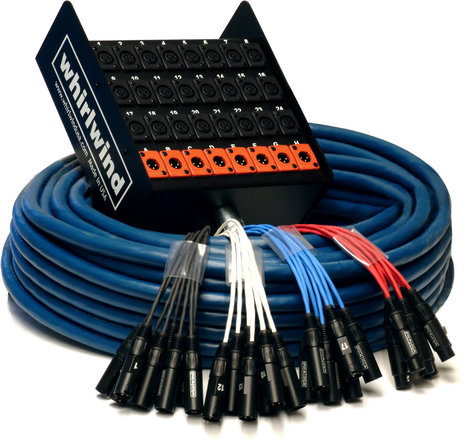 Whirlwind MS48-10-XL-150/SS 56Ch Snake with 48 XLR Inputs, 10 Returns, 150ft, Fan to Box & Snakeskin MS48-10-XL-150/SS
