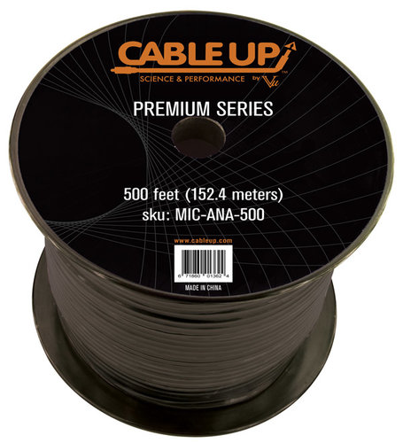 Cable Up by Vu MIC-ANA-500 500 ft Spool of Premium Neoprene Audio Cable MIC-ANA-500