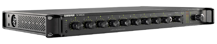 Shure SCM820-DAN-DB25 8-Channel Digital Rackmount Automatic Mic Mixer With Dante And DB25 Connectors