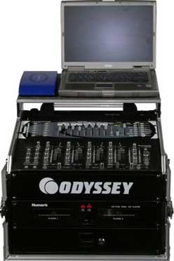 Odyssey FZGS1004BL Pro Combo Rack Case, 10 Unit Top Rack, 4 Unit Bottom Rack, Black