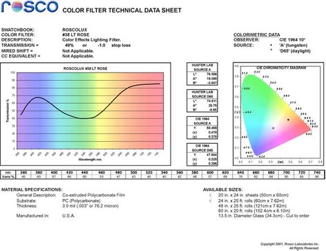 Rosco Roscolux #38 Roscolux Sheet, 20"x24", 38 Light Rose