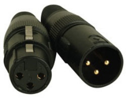 Accu-Cable ACXLR3PSET 3-Pin XLR Connector Pack, 1 Male And 1 Female With Gold Contacts